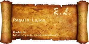 Regula Lajos névjegykártya